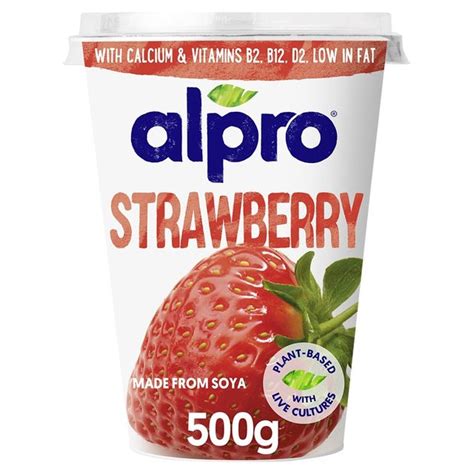 Morrisons Alpro Strawberry With Rhubarb Soya Yogurt 500gproduct Information