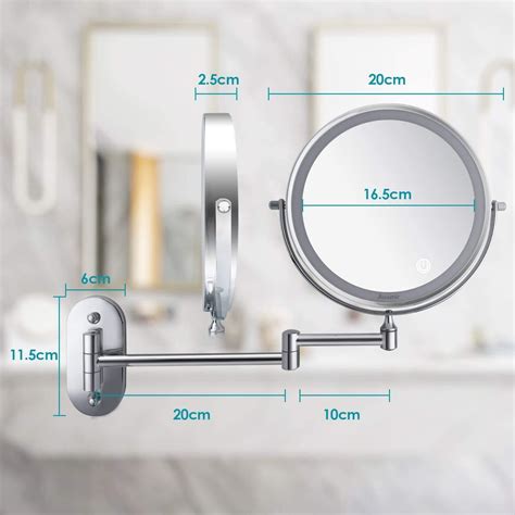 Auxmir® 8 Wall Mounted Makeup Mirror Extending Magnifying Bathroom Mirrors Led Ebay