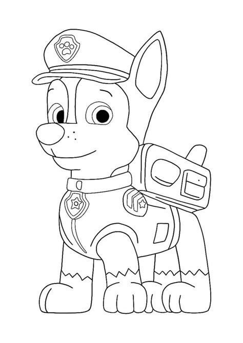 Paw Patrol Chase Coloring Pages 4 Free Printable Coloring Sheets