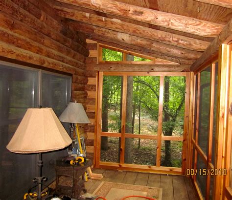 Beautiful Screened In Porch Added To A Log Cabin Porch Built By Dan