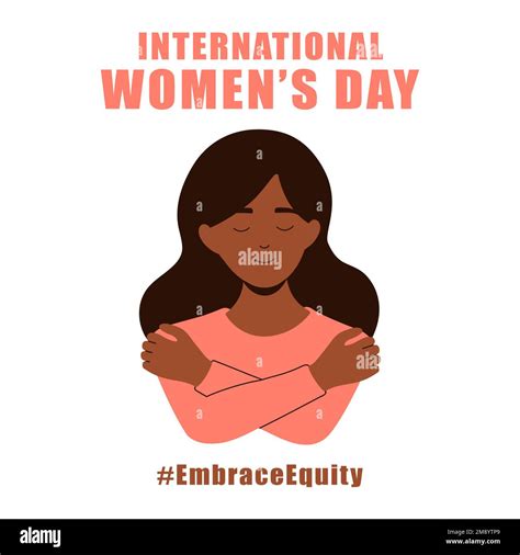 International Womens Day Concept Poster Embrace Equity African Woman