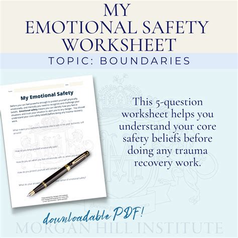 My Emotional Safety Worksheet For Therapists And Mental Health