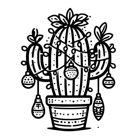 Christmas Cactus SVG File For Cricut Laser Silhouette Cameo