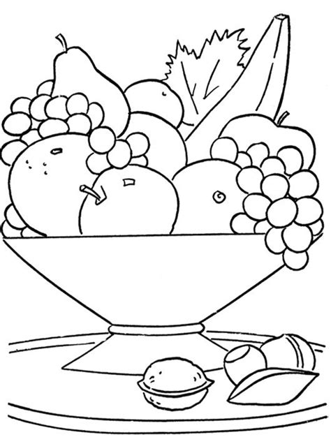 You can use our amazing online tool to color and edit the following coloring pages for kindergarten pdf. Fresh Fruit In The Basket Coloring Page | Frutas para ...
