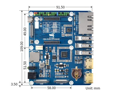 Dual Gigabit Ethernet Base Board Designed For Raspberry Pi CM4 PiShop Us