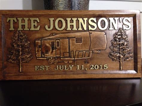 How do you protect wood outdoor furniture? Wood Carved Camper Sign, 7 Pattern Choices, Personalized ...