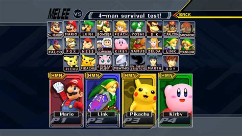 Super Smash Bros Melee Character Selection Screen In Hd Rssbm