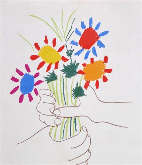 Pablo Picasso Bouquet Of Peace Vintage Offset Poster Stockholm