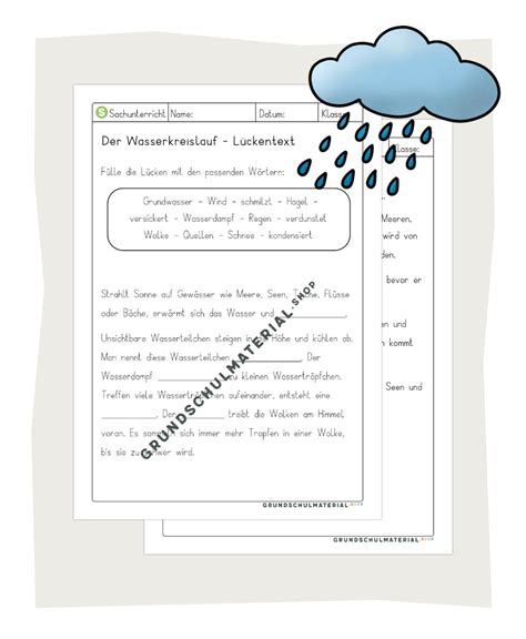 Wasserkreislauf Grundschule Klasse Aufbau Auge Arbeitsblatt My Xxx