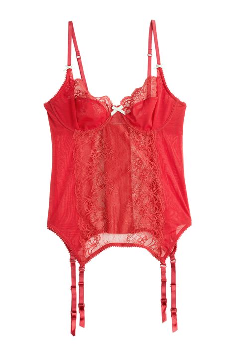 Heidi Klum Commited Love Corset With Lace In Red Lyst