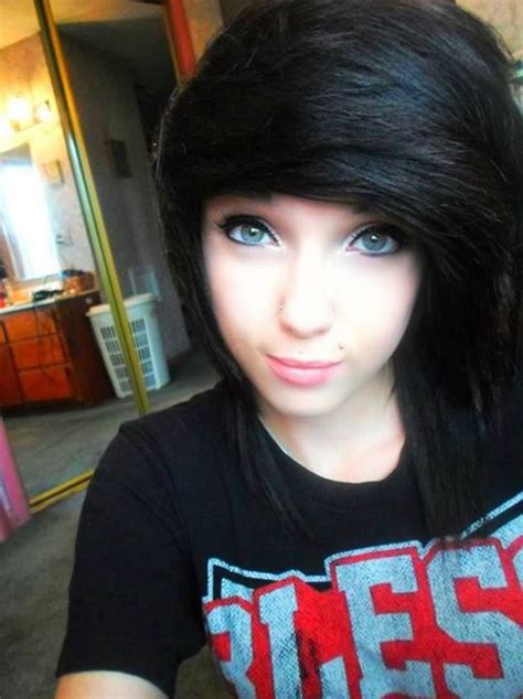 Selfie Cute Girl Black Hair Eyes Hairstyles I Like Pinterest Hair Emo Hair And Scene Hair