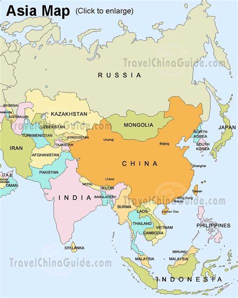 China In Asia Map Winni Karilynn