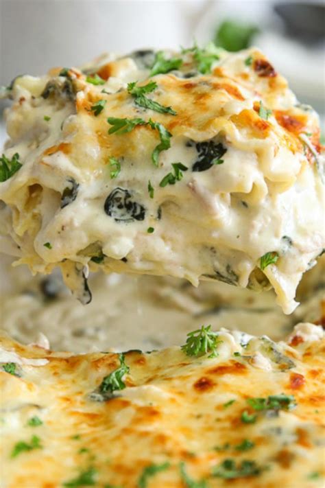 This chicken alfredo recipe has simple ingredients like cream, garlic, parmesan cheese, fettuccine noodles, and tender chicken breast. Rich, creamy, and delicious Chicken Alfredo Lasagna recipe ...