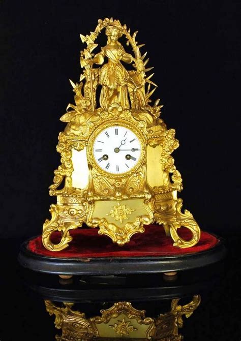 Gilt Bronze Lady Mantle Clock 19th Century Clocks Mantle And Shelf