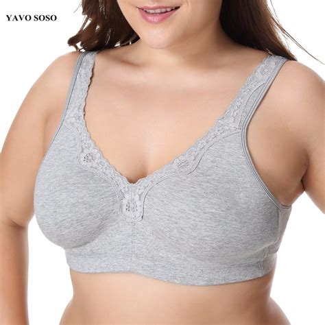 Yavo Soso No Rims Sexy Lace Bra Big Size Seamless Cotton Full Cup Large Cup Thin Plus Size Ef
