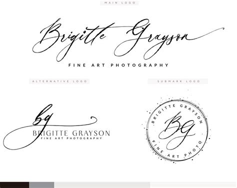 Fine Art Logo Branding Kit Calligraphy Logo Design Etsy Art Logo