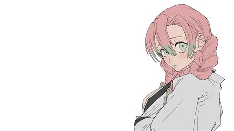 Demon Slayer Mitsuri Kanroji With Pink Hair With White Background Hd Anime Wallpapers Hd