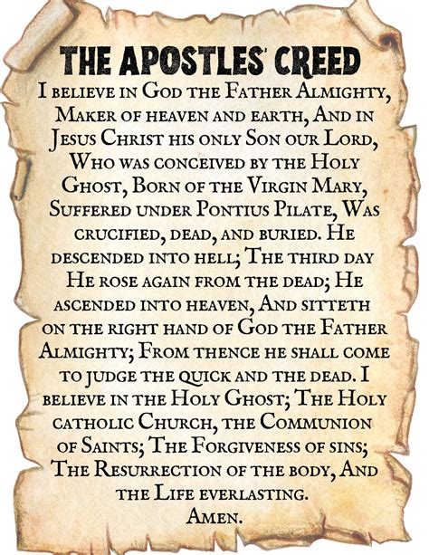 The Apostles Creed Printable A Visual And Textual Gra