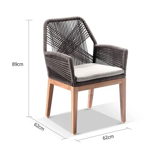 Darcey Outdoor Teak And Rope Dining Chair Buy Outdoor Chairs 1148163