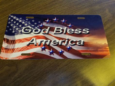 God Bless America American Flag License Plate Ebay