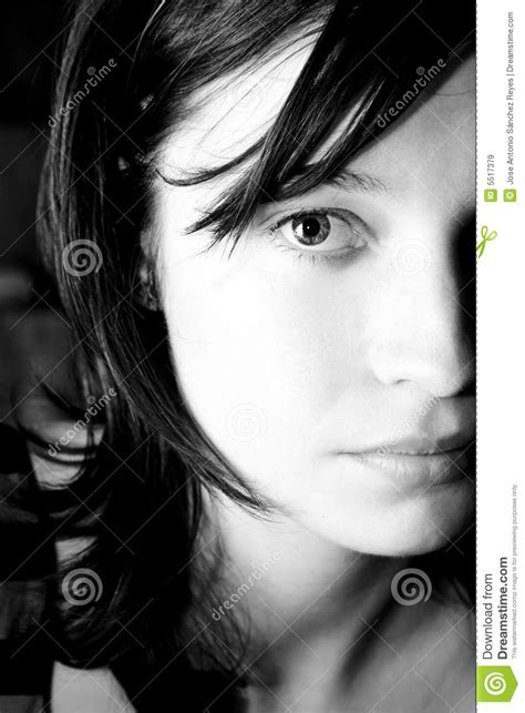 Half Face Portrait Stock Image Image Of Looking Females 5517379