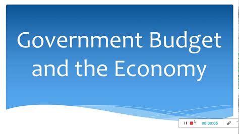 Government Budget And The Economy Part Youtube