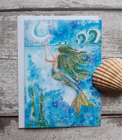 Mermaid Greeting Card Mermaid T Card Mermaid T Sea Etsy Uk