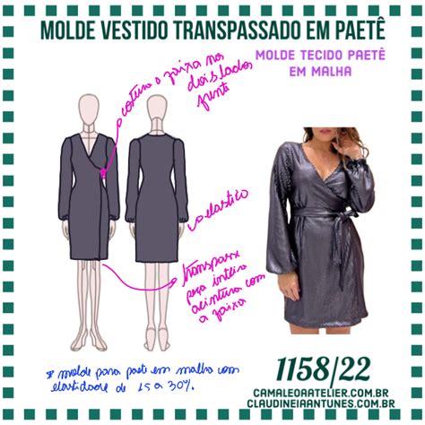 Molde Vestido Transpassado Em Paete Camaleoa Atelier De Costura