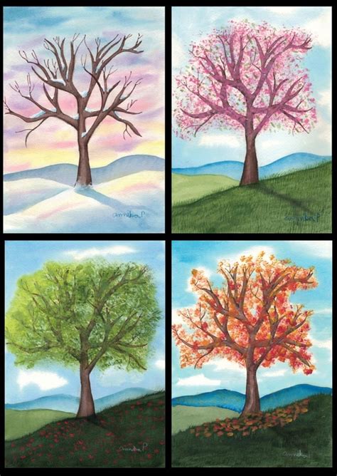 Items Similar To Four Seasons Art Print Set On Etsy