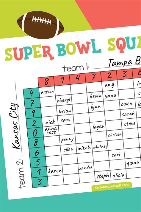 Free Printable Super Bowl Squares Game Laptrinhx
