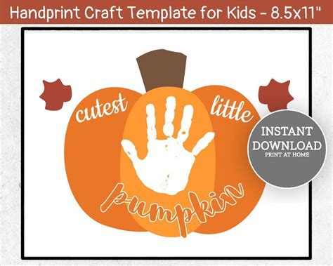 Cutest Little Pumpkin Handprint Craft Halloween Handprint Keepsake