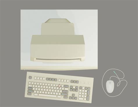 3d Model Old 90s Desktop Computer Full Set Vr Ar Low Poly Cgtrader