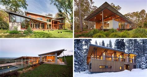 16 Examples Of Modern Houses With A Sloped Roof Modern Bungalow House