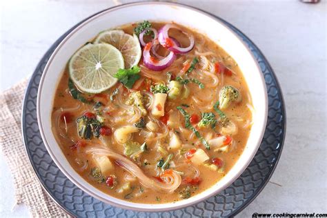 Gluten Free Vegan Vegetable Thai Curry Noodle Soup In Instant Pot