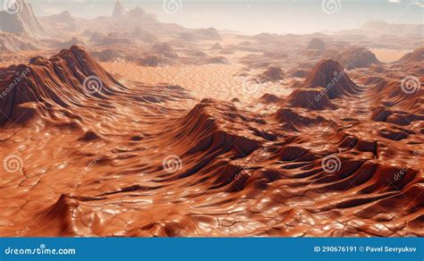 Surface Mars Chaos Terrain Stock Illustration Illustration Of Erosion
