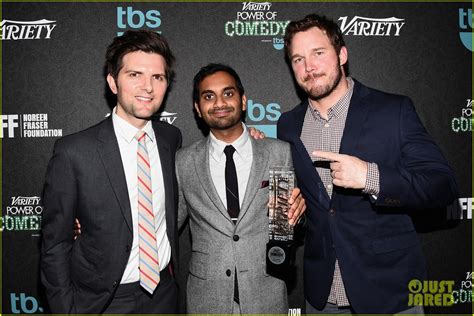 Chris Pratt Supports Parks Recreation Co Star Aziz Ansari At Power Of Comedy Photo