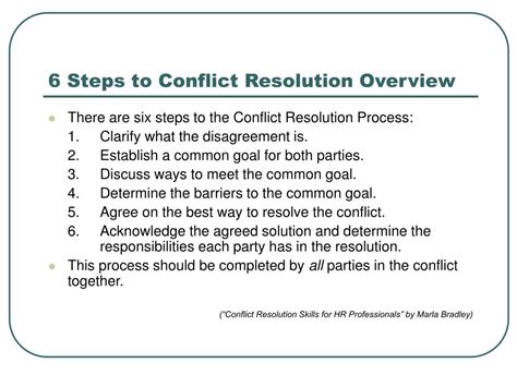 Ppt The 6 Steps To Conflict Resolution Rutherford County Communication And Conflict Resolution