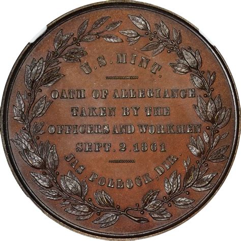 1861 Dated George Washington Oath Of Allegiance Julian Cm 2 Bronze