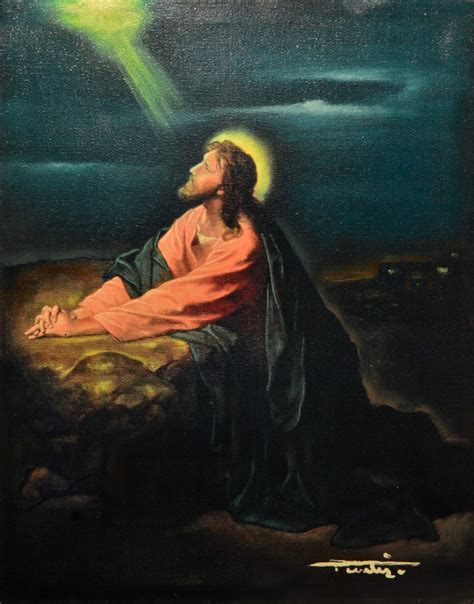 Oil Painting Jesus Praying Southwest Arts And Design