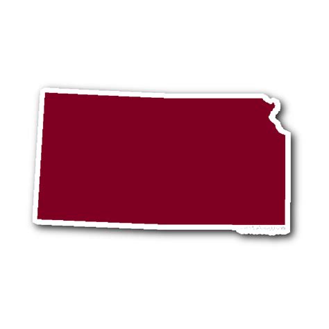 More info state operator 900 sw. Kansas State Shape Sticker Outline GARNET | State shapes ...