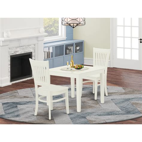 East West Furniture Oxva3 Lwh W 3 Piece Oxford Wood Dining Table Set