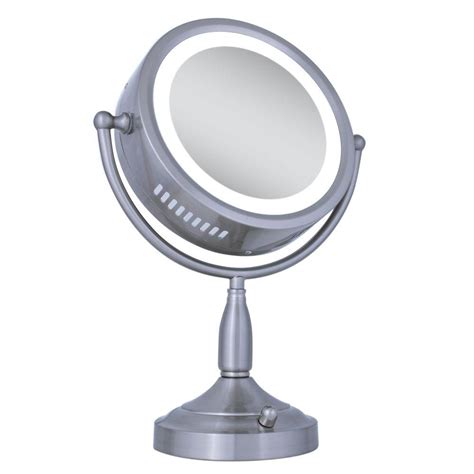 The difference between horizontal wall lights and light bars are that these can be installed both horizontally above your bathroom mirror or vertically alongside your reflection. Zadro Lighted 8X/1X Round Vanity Mirror in Satin Nickel ...