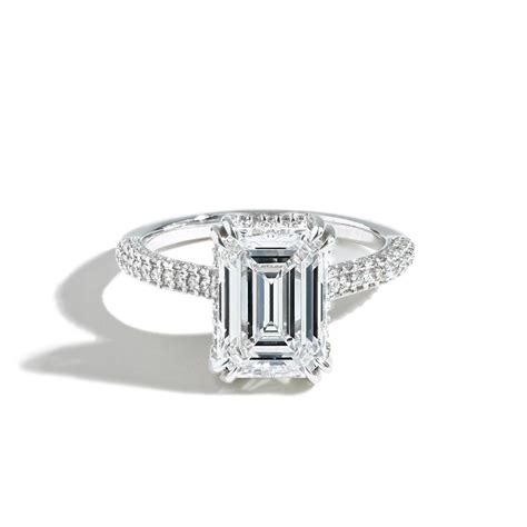 Lab Grown Diamond Emerald Cut Engagement Ring