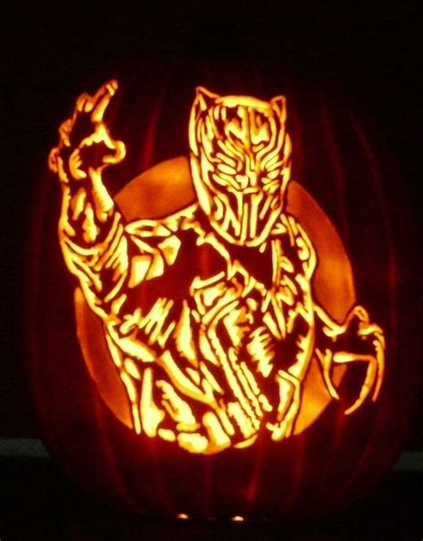 Black Panther 2019 Carved Foam Pumpkin Pattern By