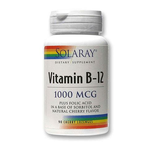 Vitamin b12 by nature's bounty, vitamin supplement, supports energy metabolism and nervous system health, 1000mcg, 200 tablets. Solaray Vitamin B-12, Cherry - 1,000 mcg - 90 Sublingual ...