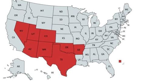 Southwest Region Map Southwestern United States Map Map Of