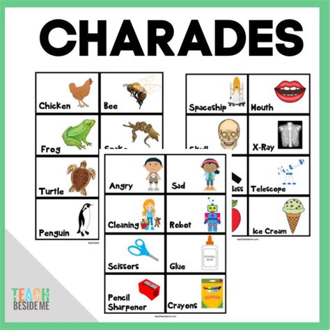 Charades Idea Cards For Kids Etsy Charades For Kids Charades Kids