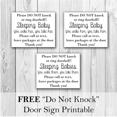 Free Do Not Knock Door Sign Printable By A Mommy With A