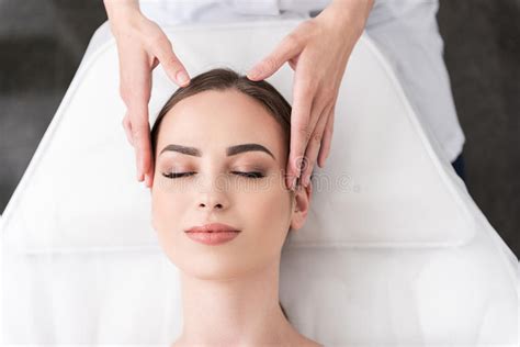 Relaxing Facial Massage At Spa Salon Stock Image Image Of Girl