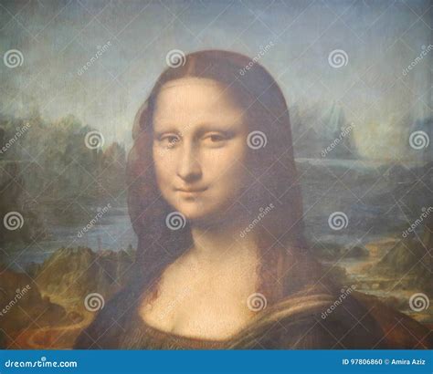 The Mona Lisa Original Painting On Display In The Louvre Museum The